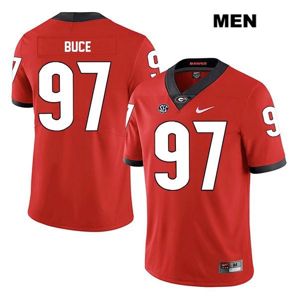 Georgia Bulldogs Men's Brooks Buce #97 NCAA Legend Authentic Red Nike Stitched College Football Jersey PWD3456KA